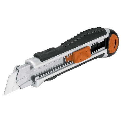 Cúter profesional con alma metálica y grip - 18 cm - 25 mm