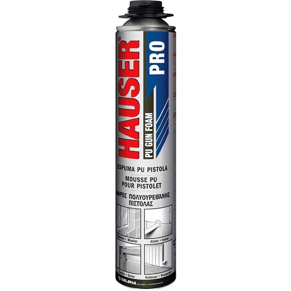 Espuma PU HAUSER PRO pistola - 650 ml - Amarillo