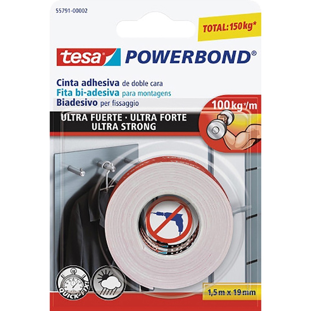 Cinta adhesiva de doble cara Powerbond® - 19 mm x 1,5 m
