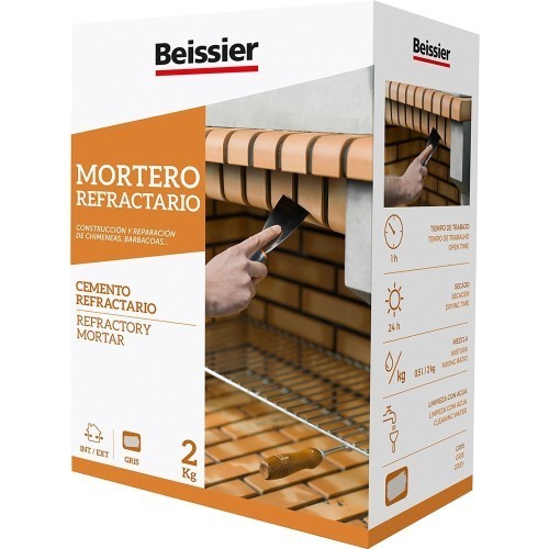 Mortero refractario gris - 2 kg