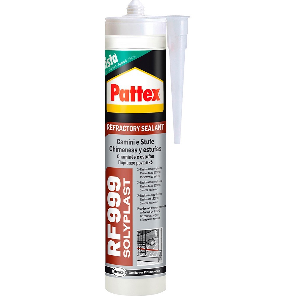 Sellador refractario RF999 negro para chimeneas - 300 ml