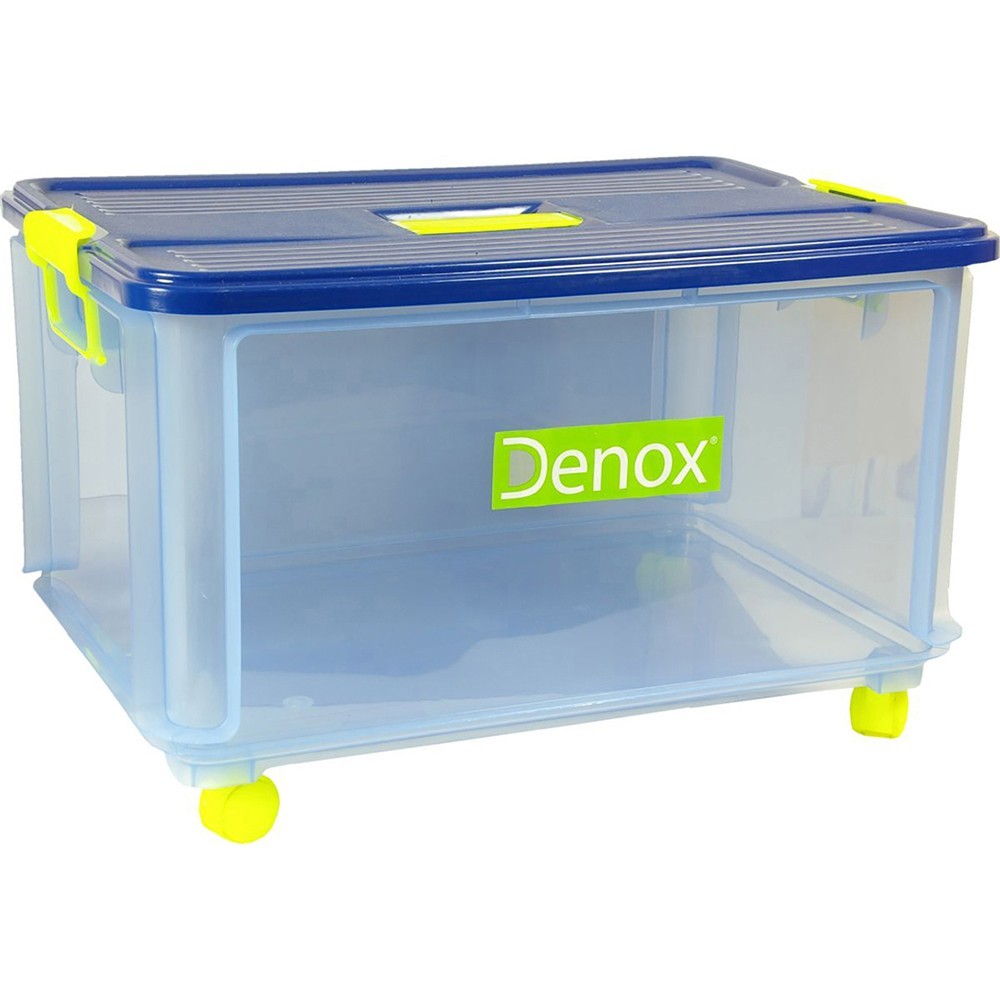 Caja de plástico con ruedas y tapa - 30 l