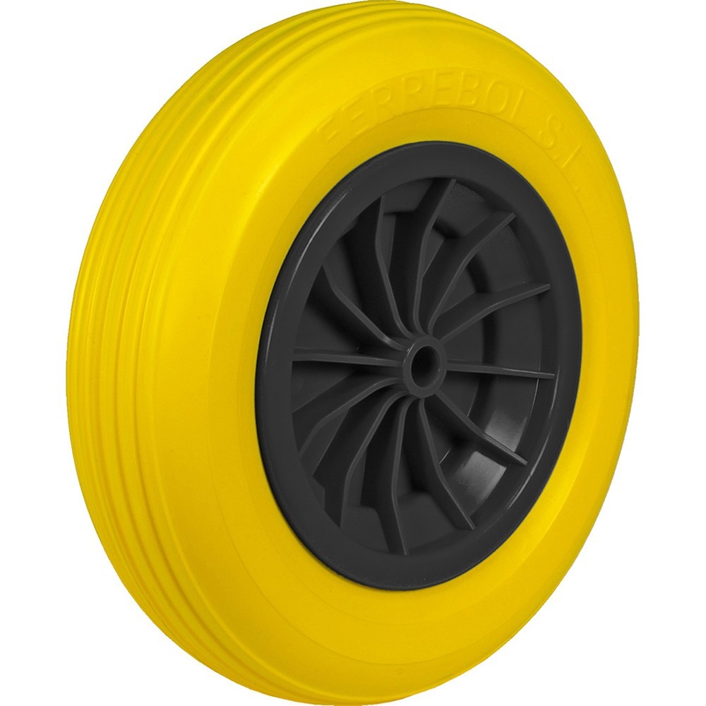 Rueda impinchable amarilla para carretilla - Ø 350 mm