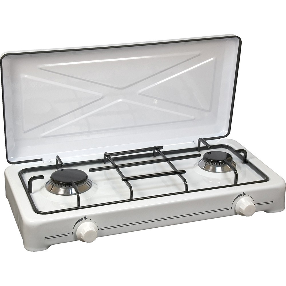 Cocina portátil a gas con 2 fuegos
