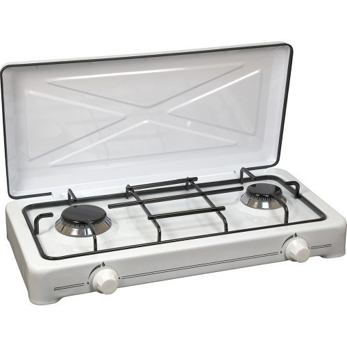 Cocina portátil a gas con 2 fuegos