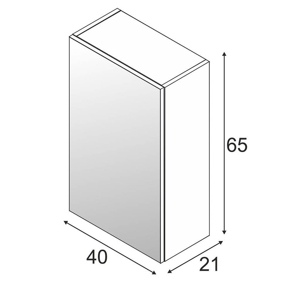 Módulo camerino con espejo para baño - 40 cm
