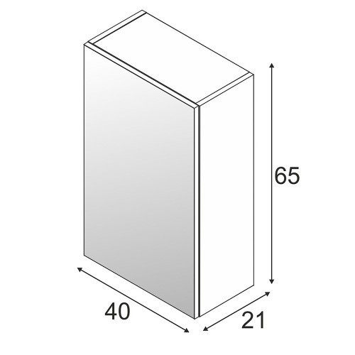 Módulo camerino con espejo para baño - 40 cm
