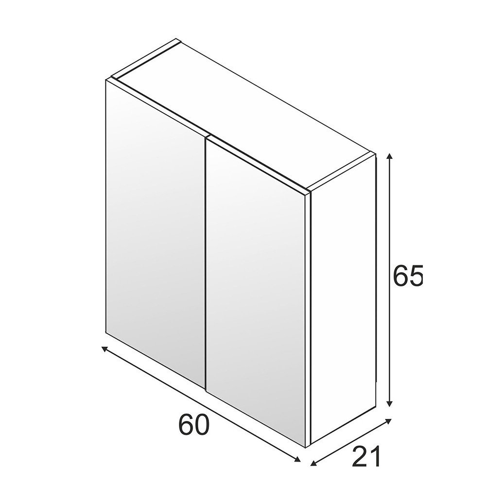 Módulo camerino con espejo para baño - 60 cm