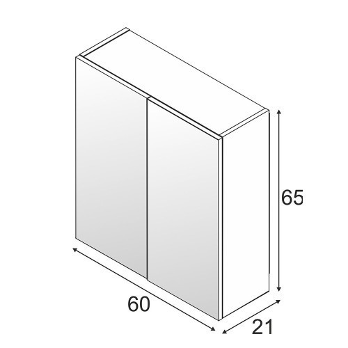 Módulo camerino con espejo para baño - 60 cm