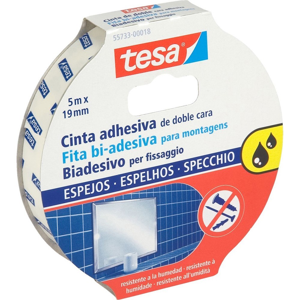 Cinta adhesiva de doble cara para espejos - 19 mm x 5 m