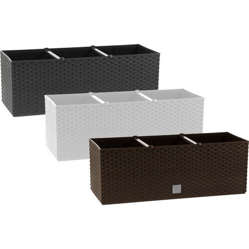 Jardinera de ratán blanca - 17 l
