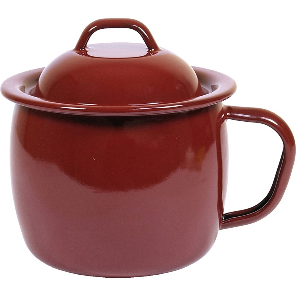 Puchero esmalte clásico con tapa - 12 cm