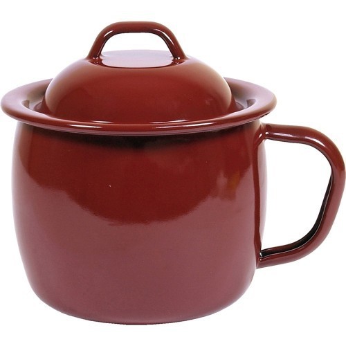 Puchero esmalte clásico con tapa - 12 cm