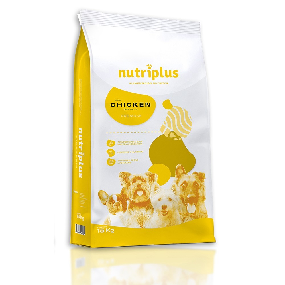 Pienso "Nutriplus" de pollo para perros adultos - 3 kg