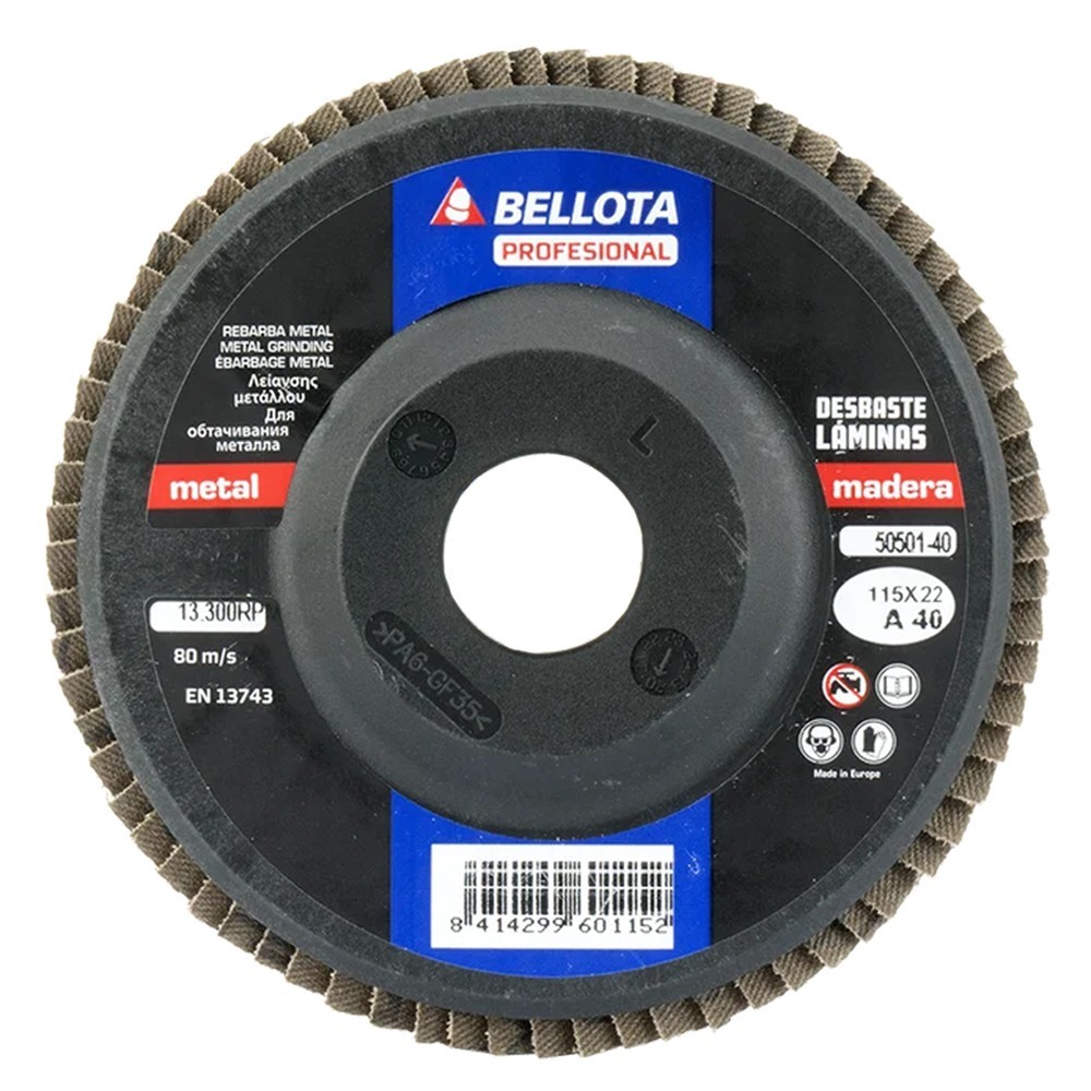 Disco de láminas base plana poliamida, grano 60 - Ø 115 mm